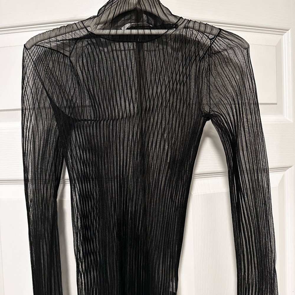 Helmut Lang Black Sheer Turtleneck